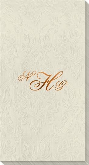 Elegant Monogram Carte Embossed Guest Towels